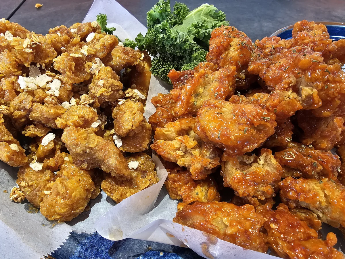 Half and half Korean fried chicken